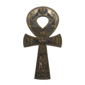 Large Egyptian Ankh Key Of Life Wall Plaque Sculpture 15" *GREAT HOLIDAY GIFT!   202403144353